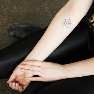 Square cube temporary tattoo