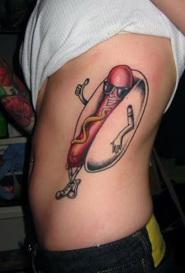 Hotdog temporary tattoo