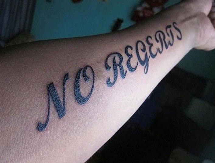 No regerts temporary tattoo