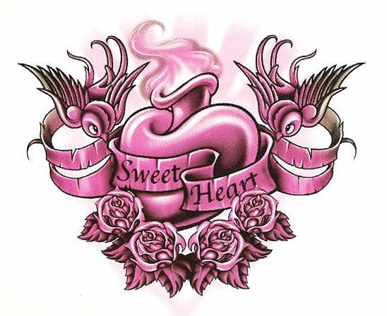 Sweetheart temporary tattoo