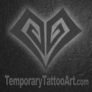 Tribal heart temporary tattoo – 2×2 inch