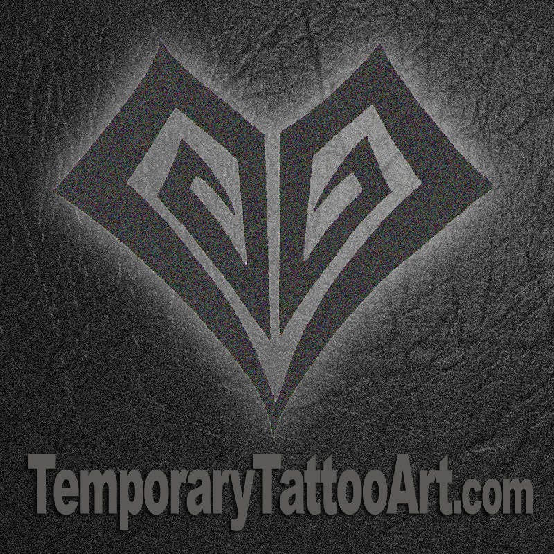 Tribal heart temporary tattoo