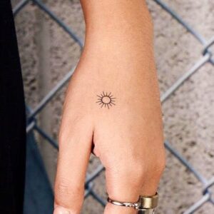 Simple Sun Fake Temporary Tattoo