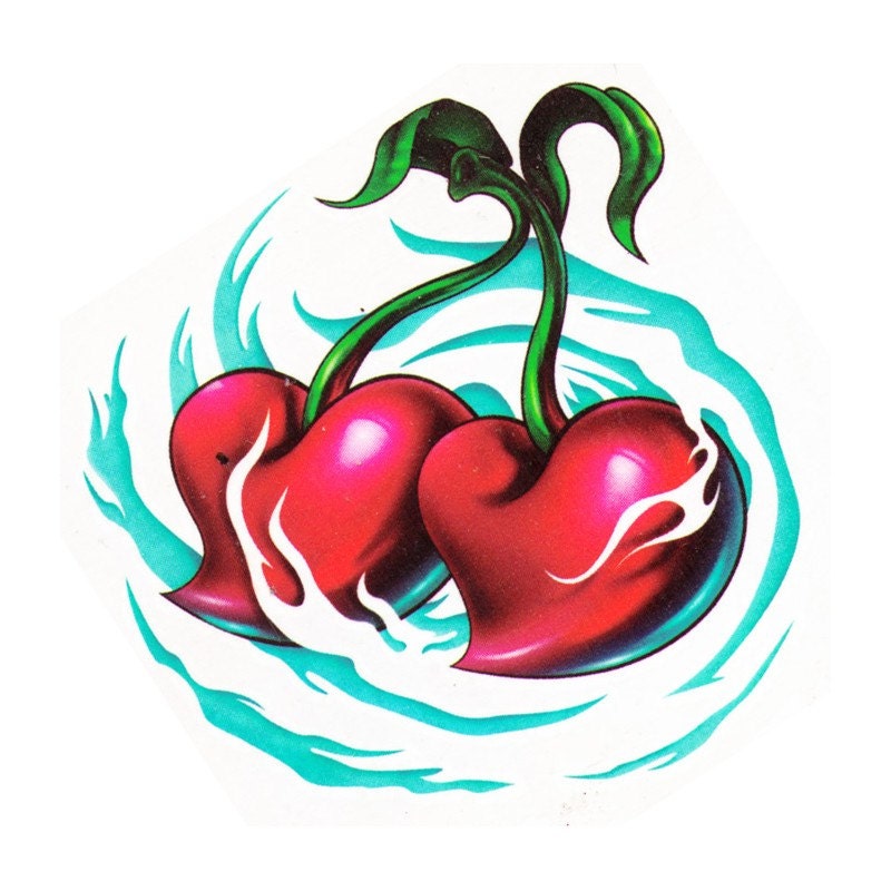 Cherries temporary tattoo