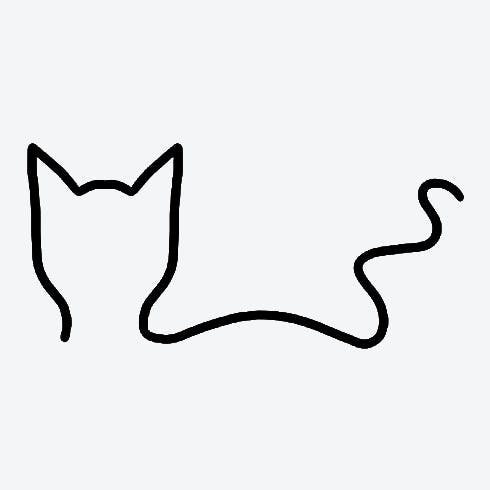 Simple cat temporary tattoo