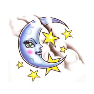 Moon temporary tattoo design – 2×3 inch