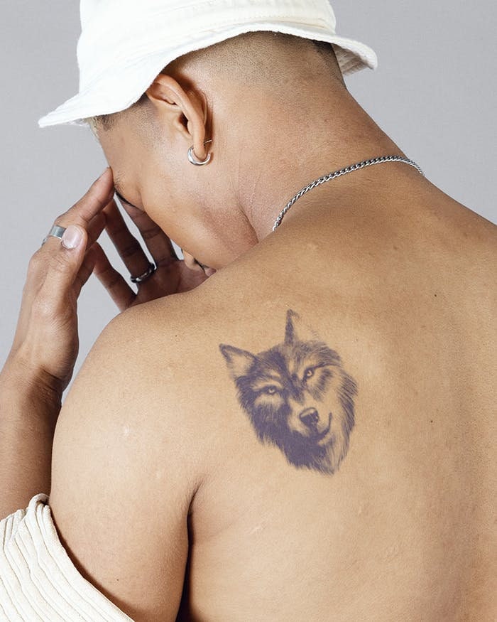 Wolf temporary tattoo