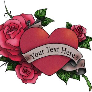 Heart with Rose Tattoo – add text