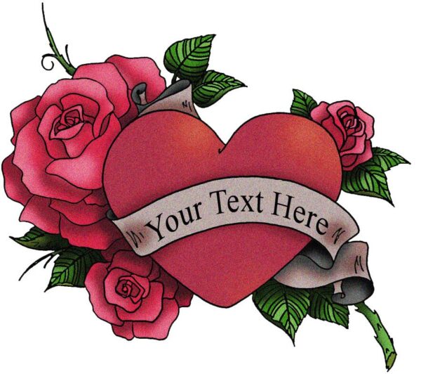 Add text to heart fake tattoo