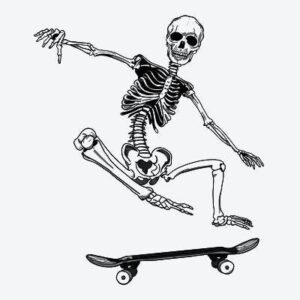 Skeleton Skateboarding Fake tattoo