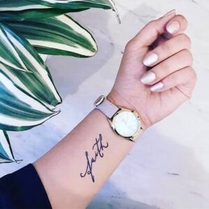 Faith Script Font Temporary Tattoo