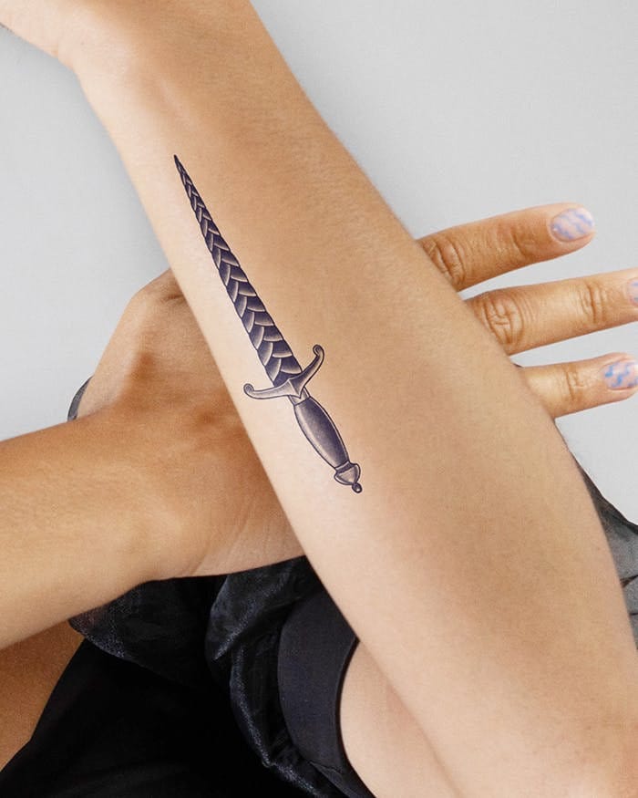 Sword temporary tattoo