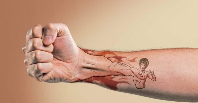 Bruce Lee temporary tattoo