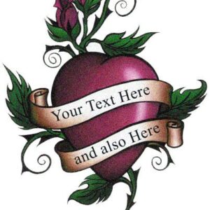 Heart Rose Tattoo – Customize with your text