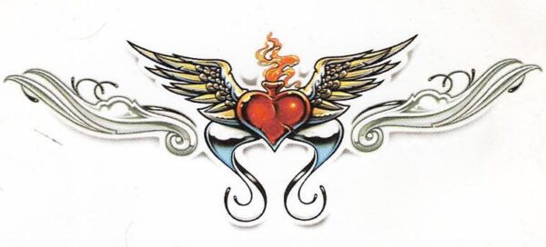 Heart backpiece temporary tattoo