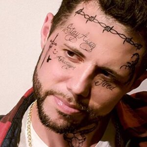 Post Malone Face Temporary Tattoo Costume