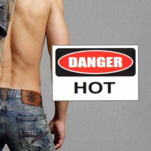 Danger Hot Caution fake tattoo design