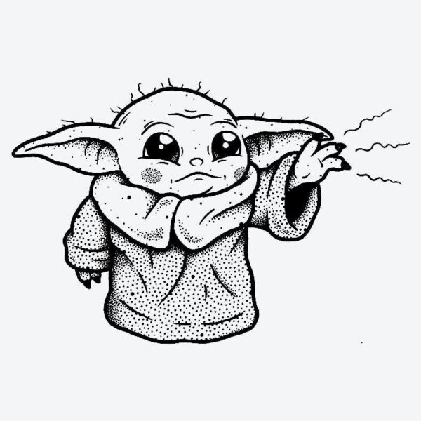 Baby Yoda temporary tattoo