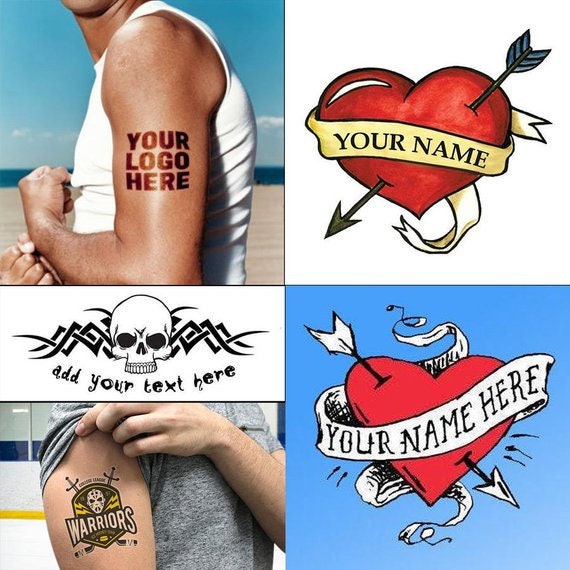 Add text to temporary tattoos