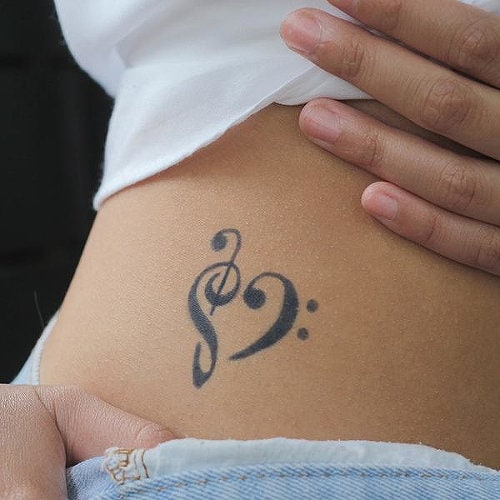 Love music temporary tattoo