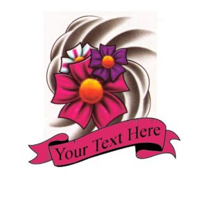 Custom Flower Tattoo – add text to fake tatoo