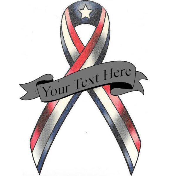 USA Ribbon temporary tattoo