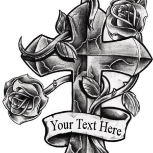 Cross Fake Tattoo add text