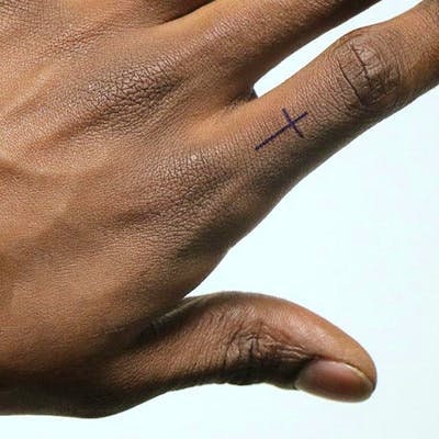 Cross temporary tattoo