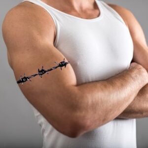 Simple Barbwire armband fake tattoo