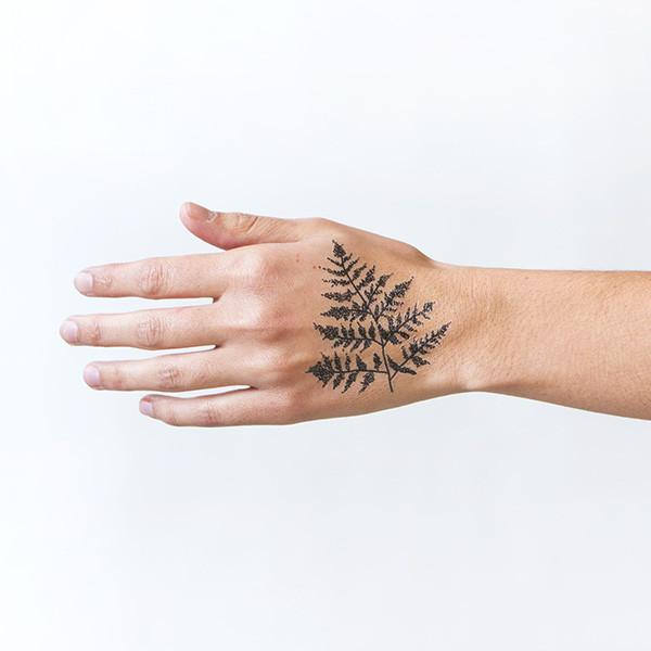 Fern leaf temporary tattoo