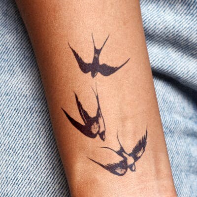 Flock of birds fake tattoo