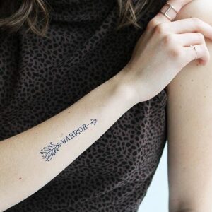 Warrior arrow temporary tattoo