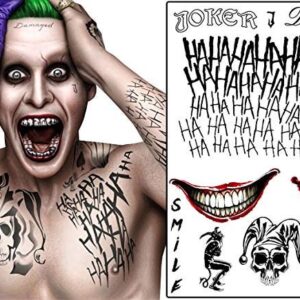 Joker Temporary Tattoos Cosplay Costume