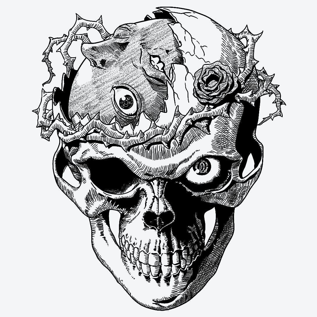 Skull temporary tattoo