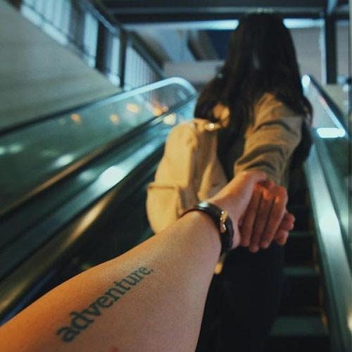 Adventure word temporary tattoo