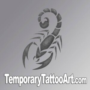 Tribal scorpion temporary tattoo