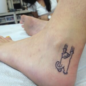 Funny cat temporary tattoo