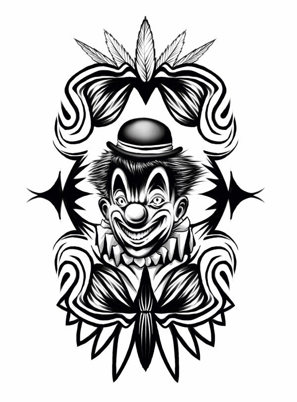 Clown temp tattoo design