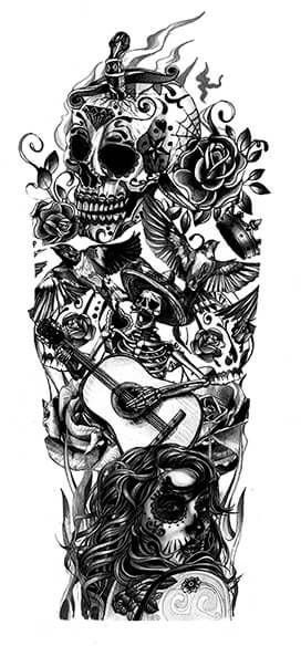 Skull full arm sleeve design