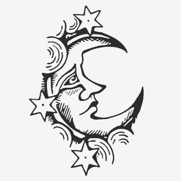 Moon fake tattoo design