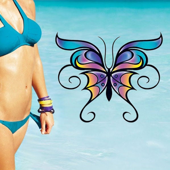 Colorful Butterfly fake tattoo design