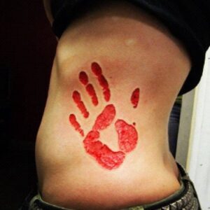 Bloody Hand Print Halloween Temporary Tattoo