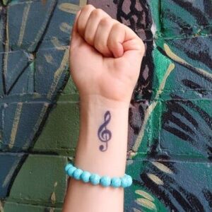 Musical Note Clef Temporary Tattoo