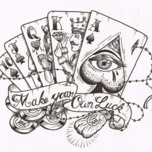 Royal flush poker Temporary Tattoo