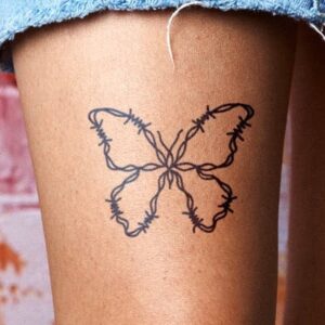 Barbwire Butterfly Tattoo