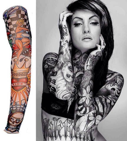 Nylon temporary tattoo sleeve