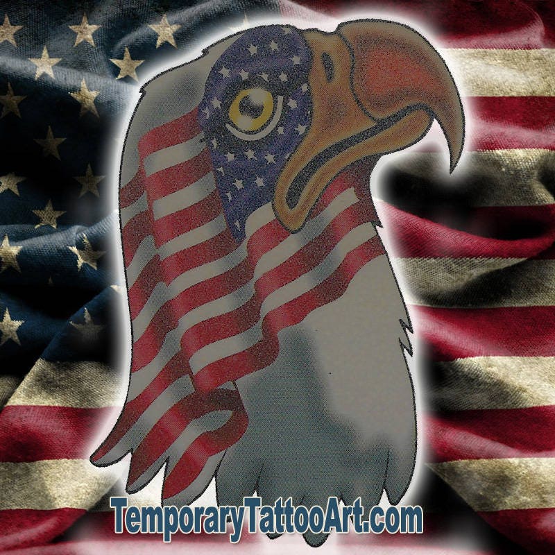 USA eagle fake tattoo