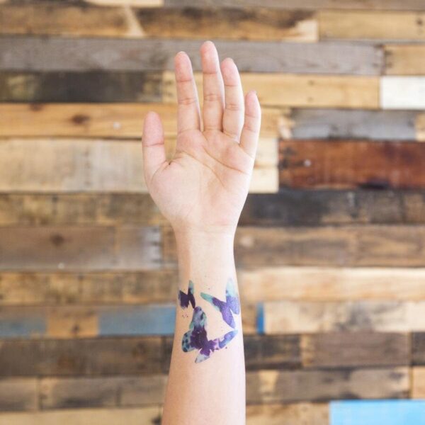 Blue butterflies temporary tattoo