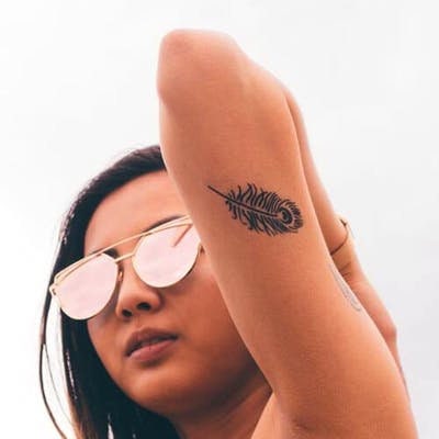 Feather temporary tattoo