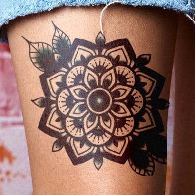 Tribal flower tattoo design